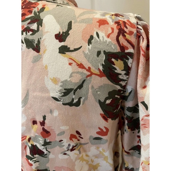 Anthropologie Mare Mare Shirt Dress Pink Floral Womens S Jacket Belt Cottagecore - Picture 13 of 14